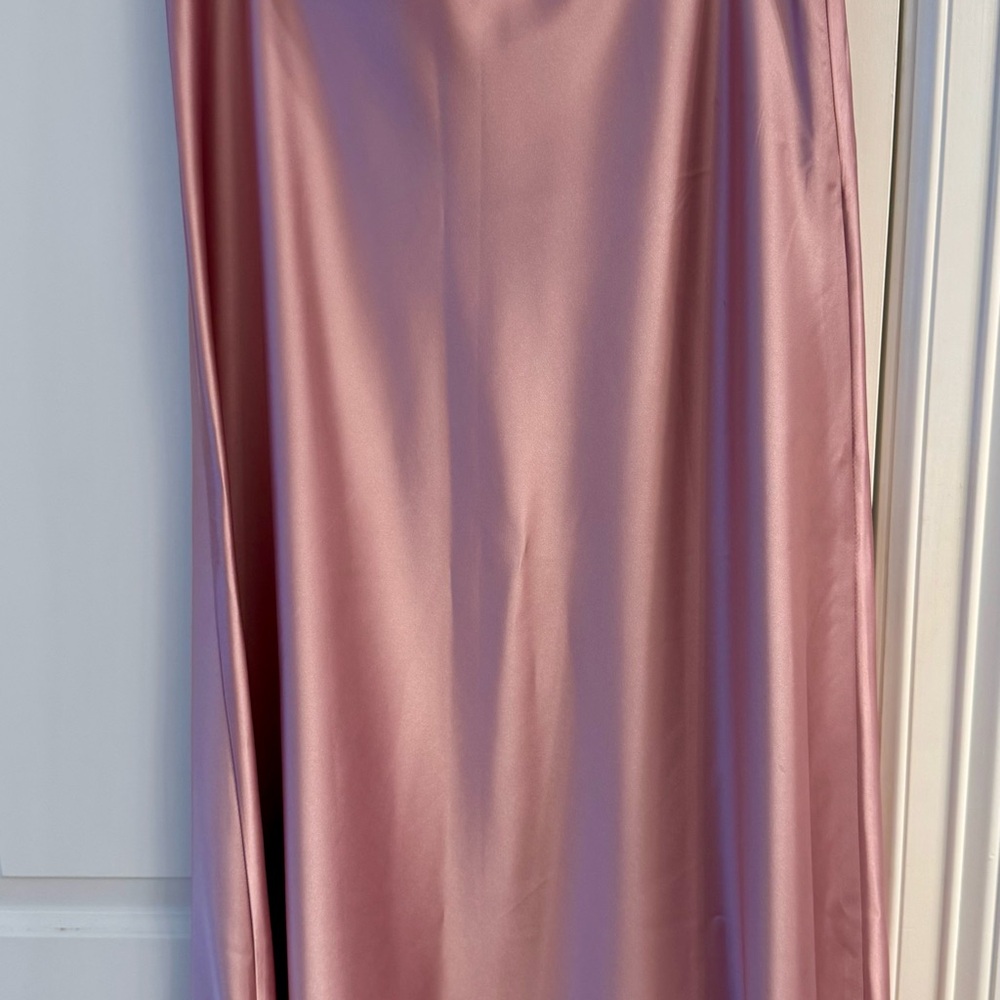 Elegant Pink Satin Skirt